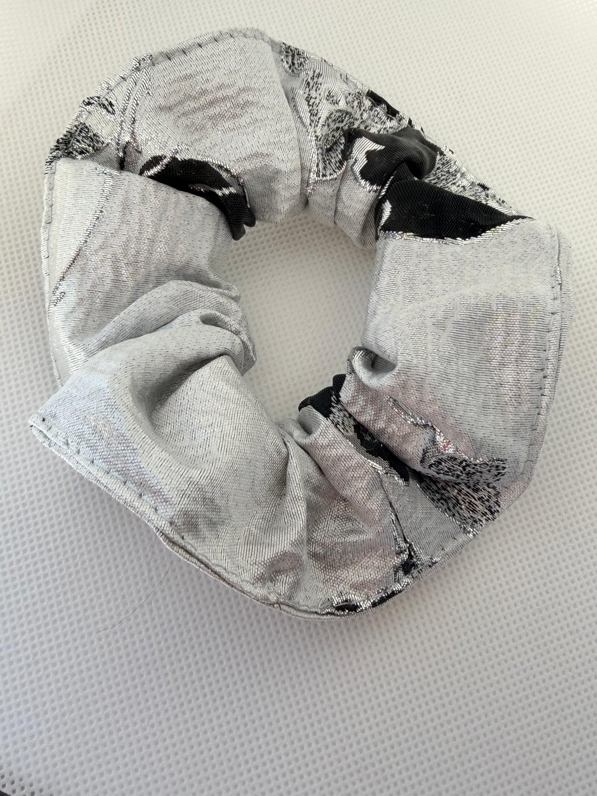 Elegance Midnight Silver Scrunchie