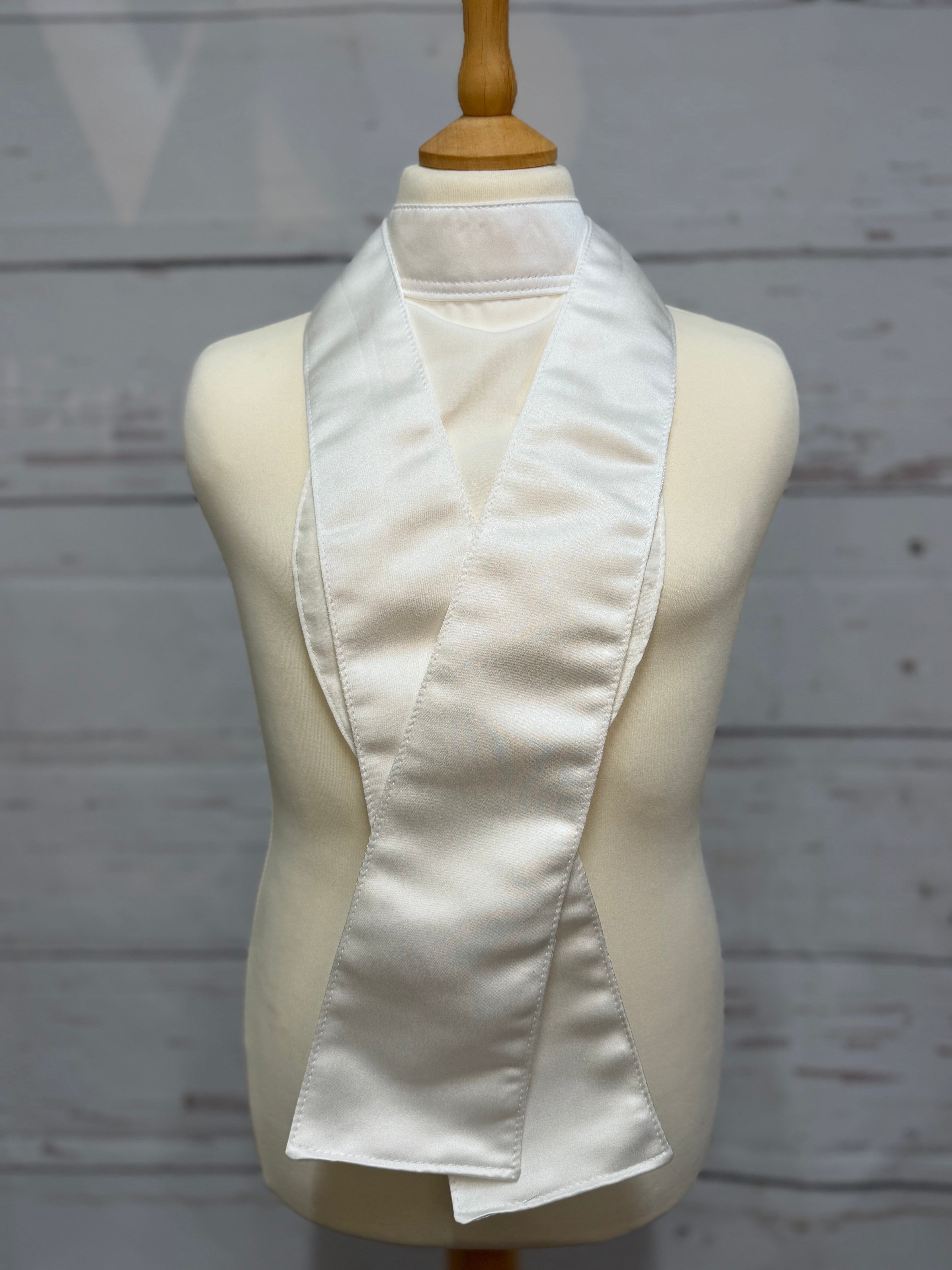 Children's Traditional Velcro Satin Self-Tie White