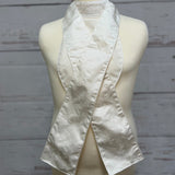 Children's Traditional Brocade Velcro Self-Tie White
