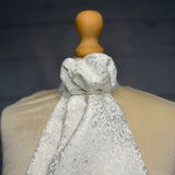 Traditional Brocade Heritage White/Silver - Ready Tied